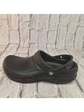 Crocs Black Bistro Clogs Slip-Resistant Work Shoes Size M8/W10 Cook Shoes